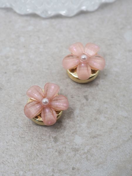 Hovedbilde Knappepynt 2stk. rosa blomst