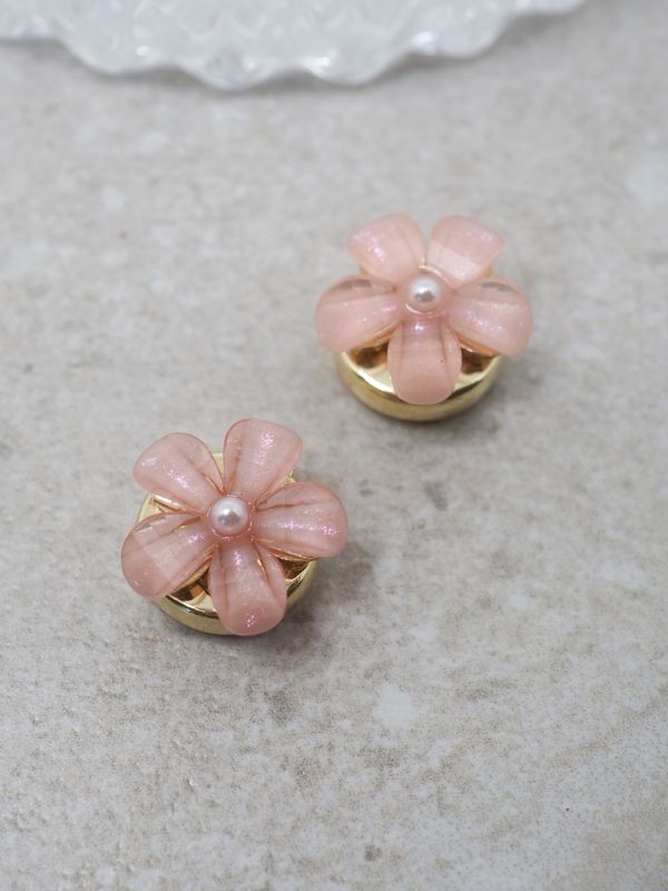 Knappepynt 2stk. rosa blomst