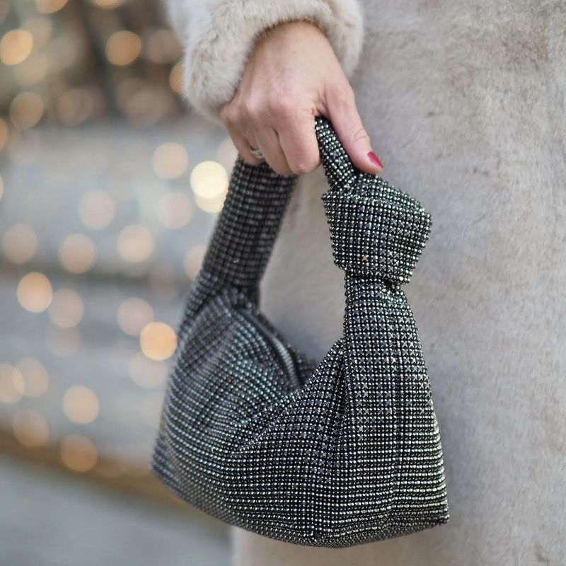 Clutch glitter svartsølv