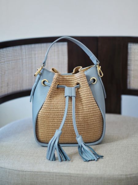 Hovedbilde Raffia pumpadurveske dueblå