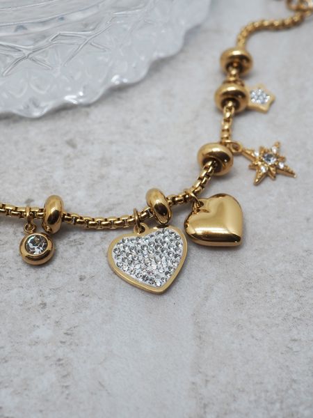 Hovedbilde 7DAYS charmsarmbånd stål gullfarget