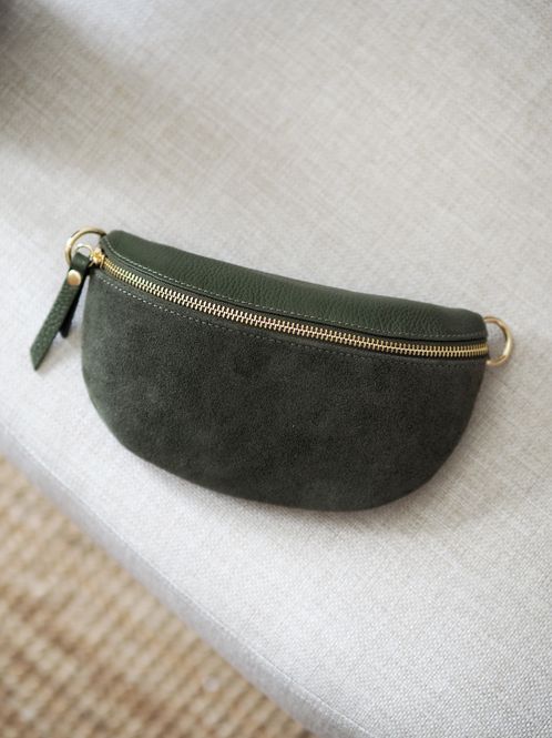Hovedbilde Skinn bumbag semsket grønn