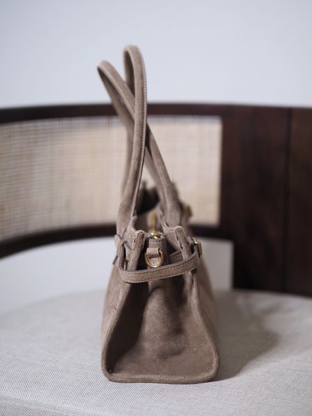 Hovedbilde Semsket avlang veske taupe