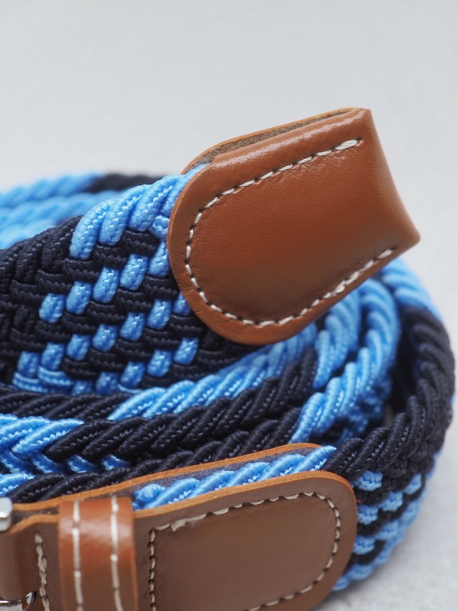 Flettet elastisk belte blå og lyseblå