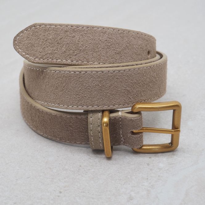 Hovedbilde Belte i semsket skinn beige