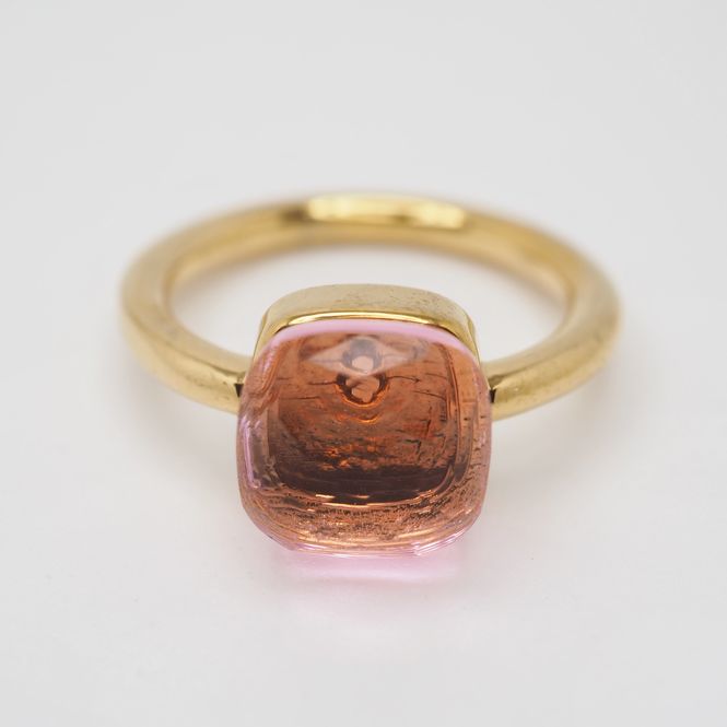 Hovedbilde Adele ring rosa transperent glasstein