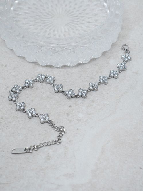Hovedbilde 7DAYS blomsterarmbånd med zirkoner stål ...