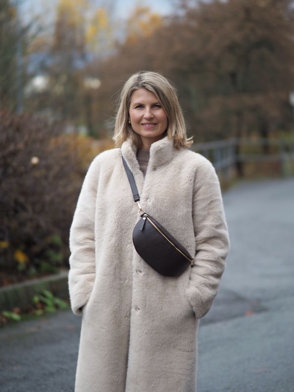 Skinn bumbag mørkebrun