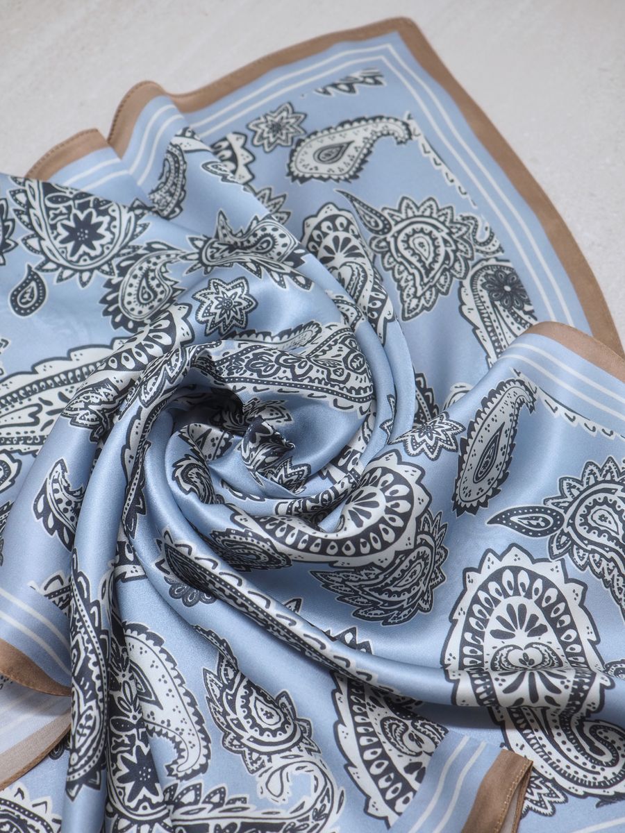 Silkeskjerf 100% silke lyseblå og lilla