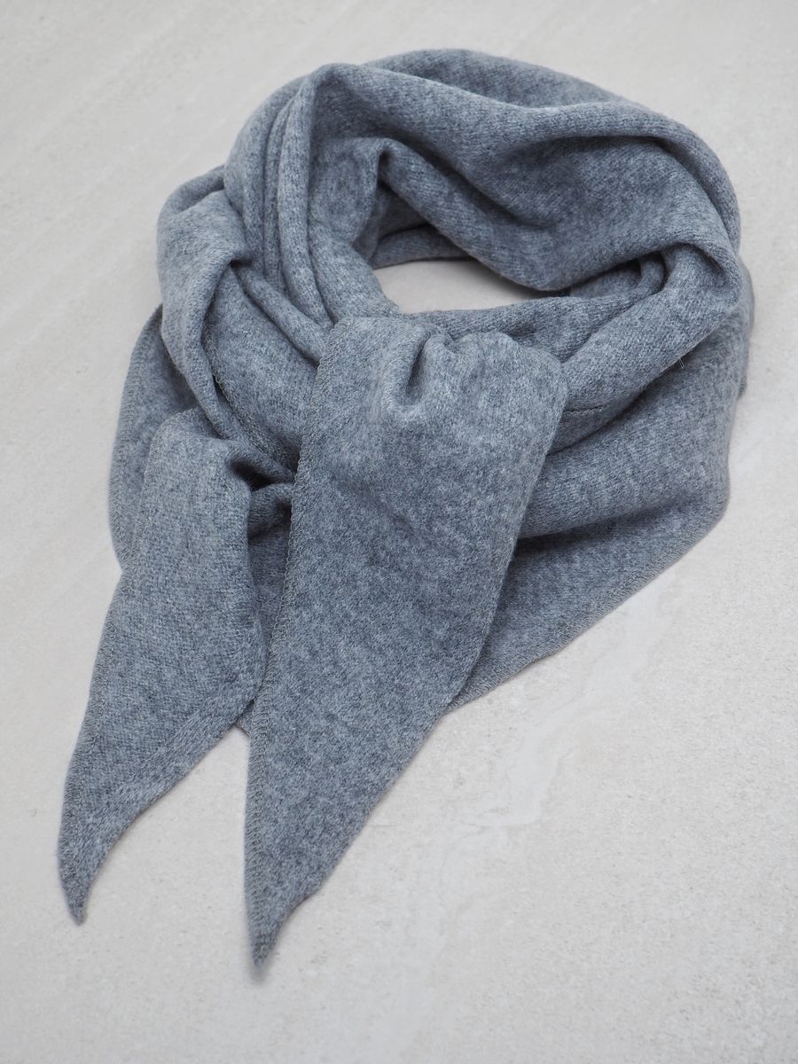 Ullskjerf triangel stort mørk grå