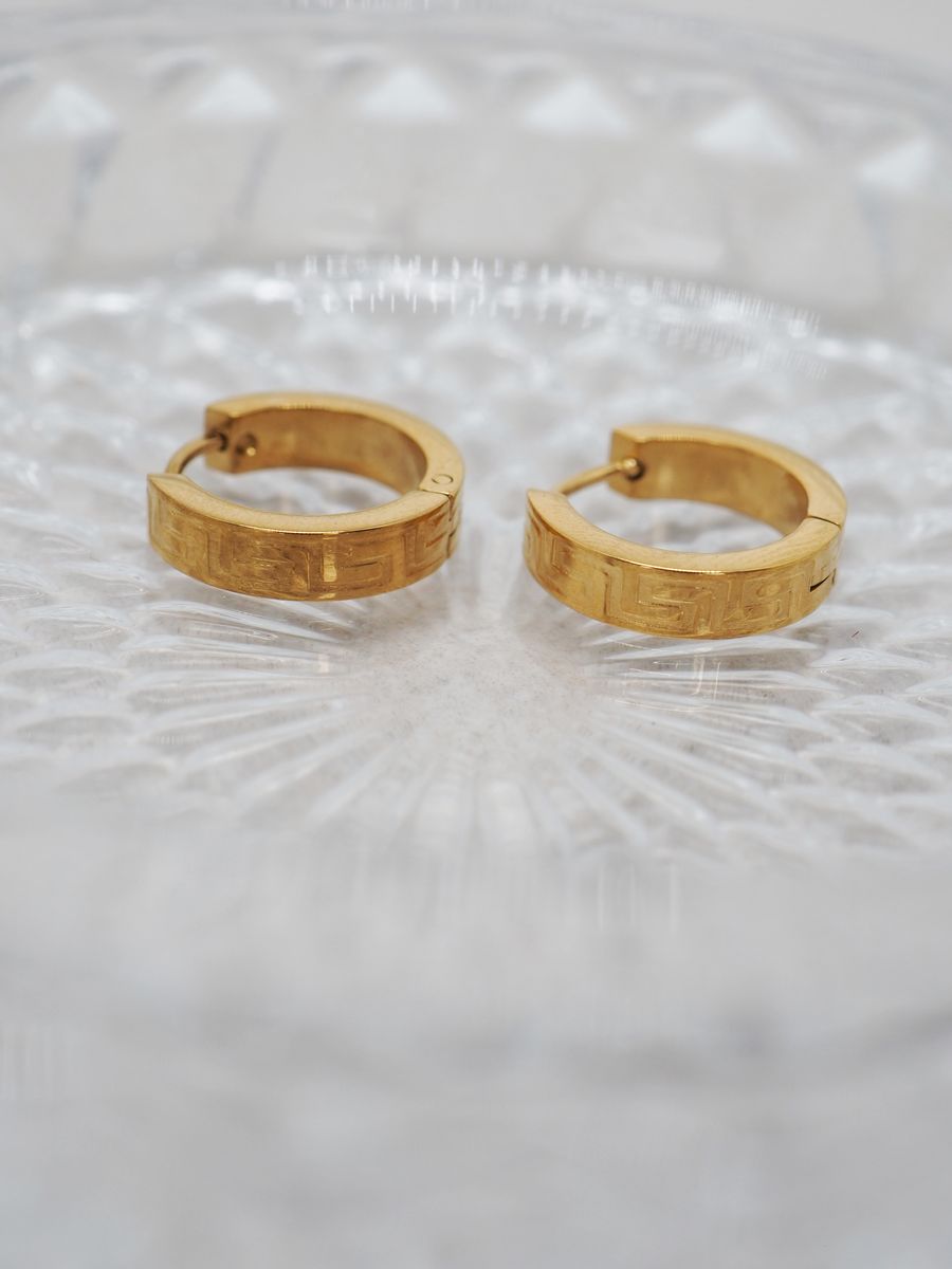 7DAYS øredobber med gresk mønster