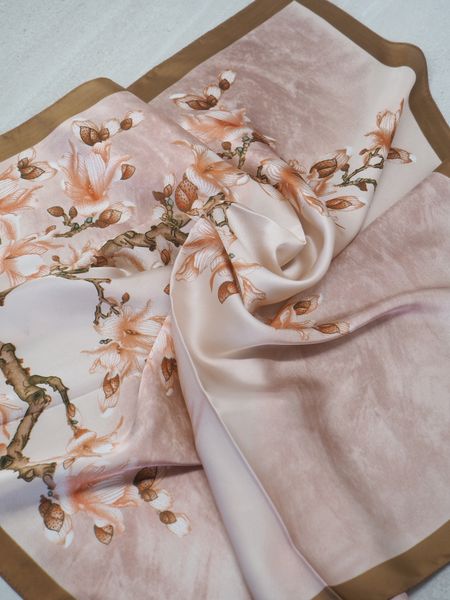 Hovedbilde Satengskjerf brun og rosa