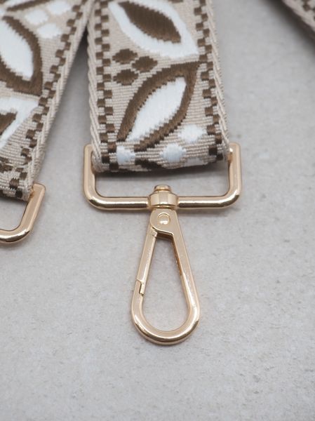 Hovedbilde Veskestropp smal beige og mørkebrun