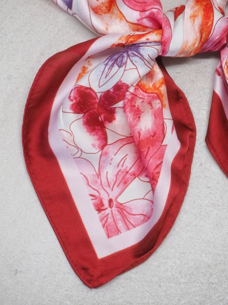 Hovedbilde Satengskjerf bordeaux og rosa