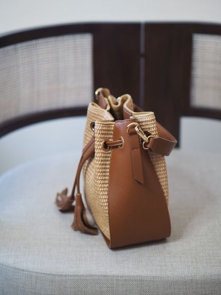 Hovedbilde Raffia pumpadurveske brun