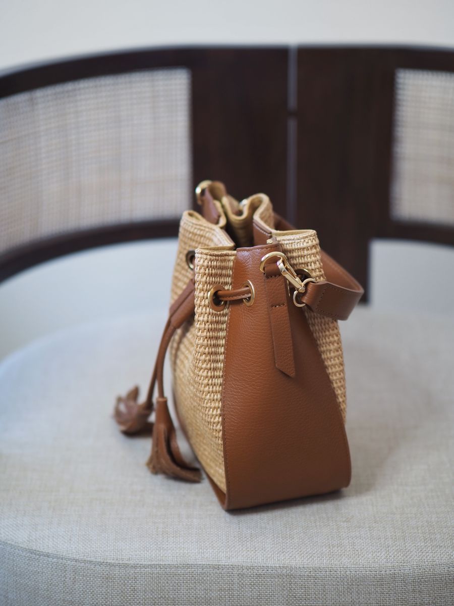 Raffia pumpadurveske brun