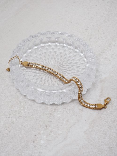 Hovedbilde Vintage armbånd gullfarget med zirkoner