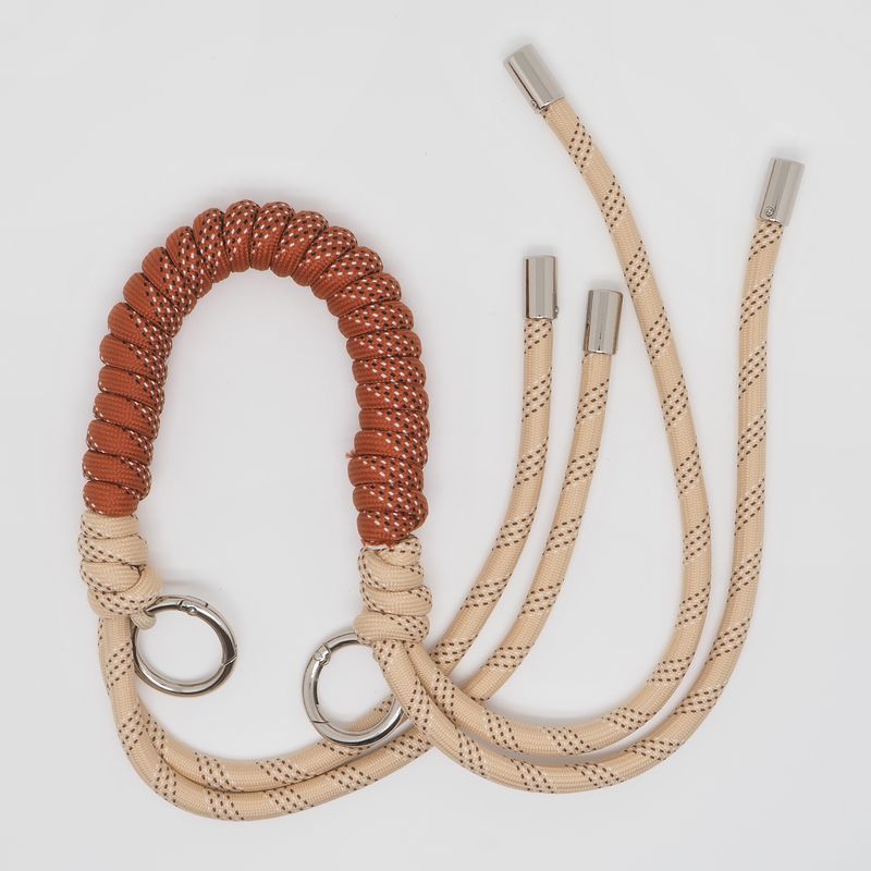 Veskestropp tautvist cognac og beige