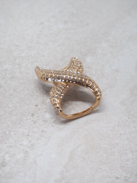 Hovedbilde Stor skjerfnål med glassteiner gullfarget