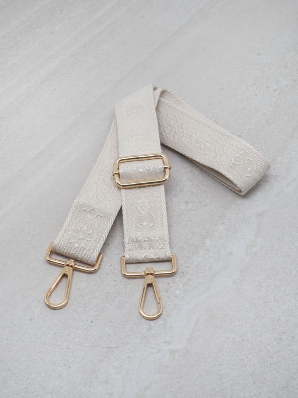 Veskestropp ensfarget smal off-white 