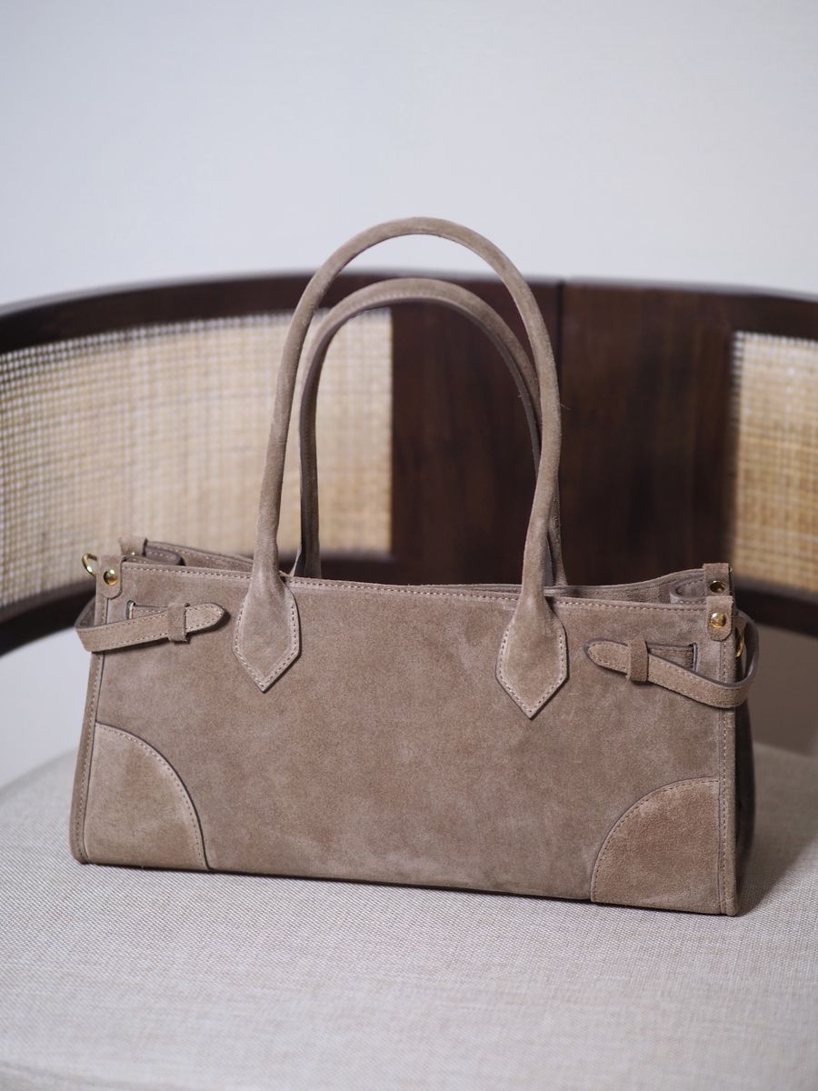 Semsket avlang veske taupe