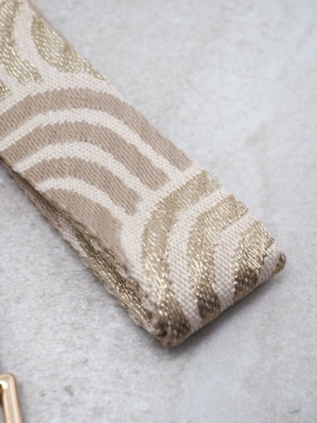 Hovedbilde Veskestropp smal med striper champagne