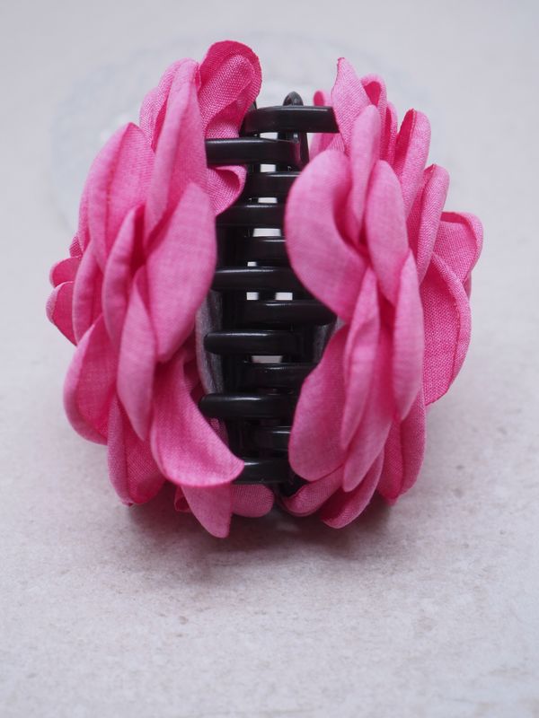 Hårklype stoffrose rosa