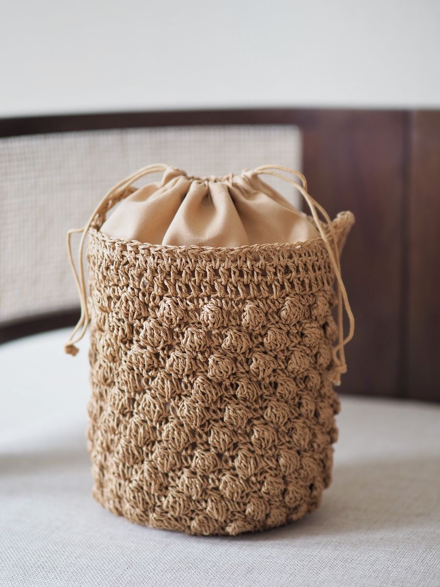 Raffia veske khaki