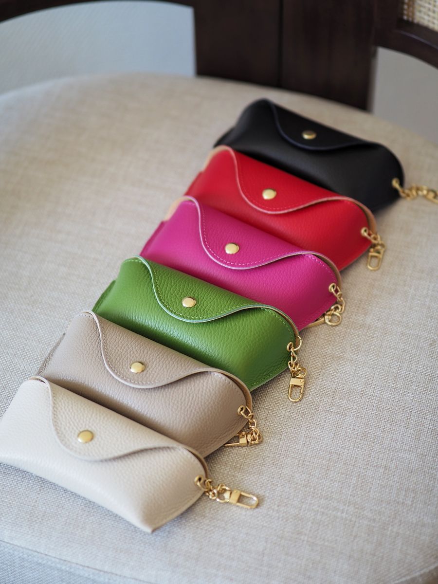 Skinn brilleetui svart