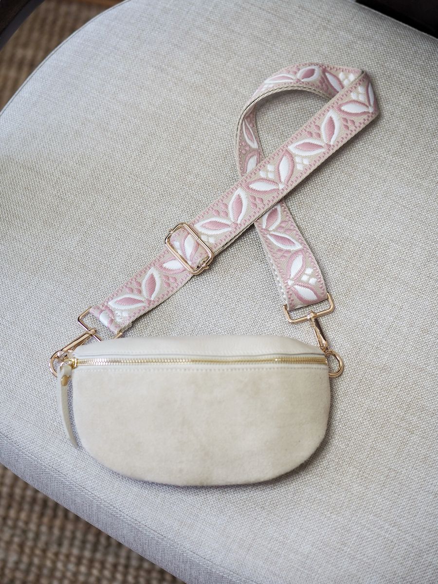 Skinn Bumbag semsket beige