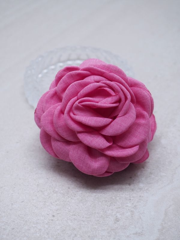 Hårklype stoffrose rosa