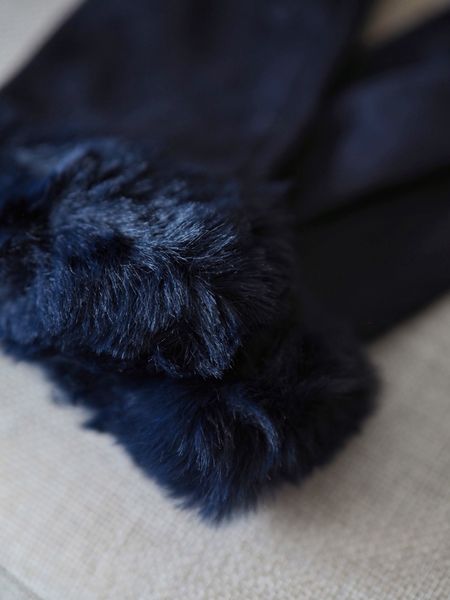 Hovedbilde Hansker med fuskepels mørkeblå