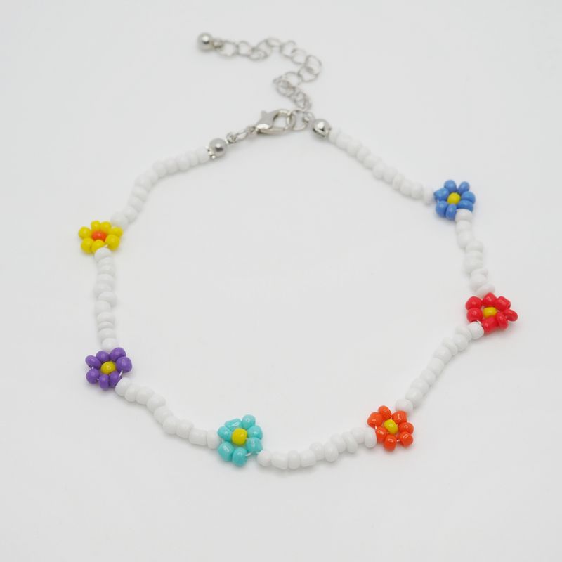 Fotlenke perleblomster hvit/multi