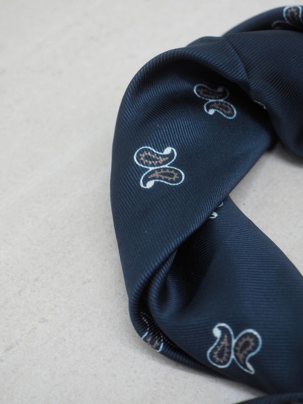Satengskjerf paisley blå og brun