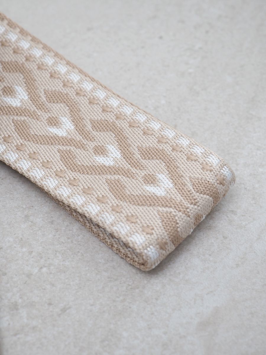 Veskestropp bred vevet beige