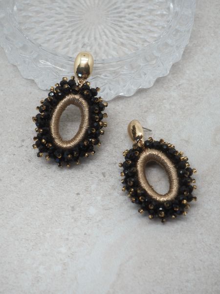 Hovedbilde Øredobber med svarte glassteiner