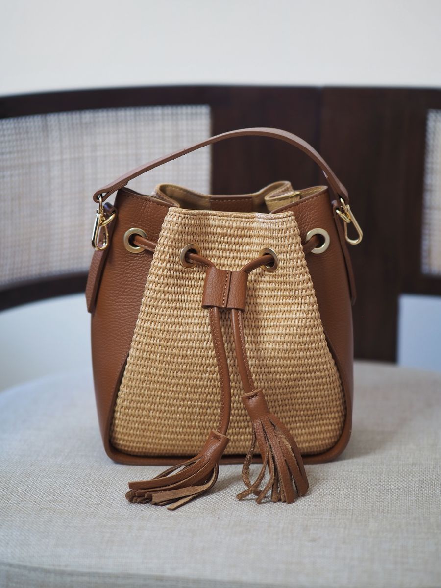 Raffia pumpadurveske brun