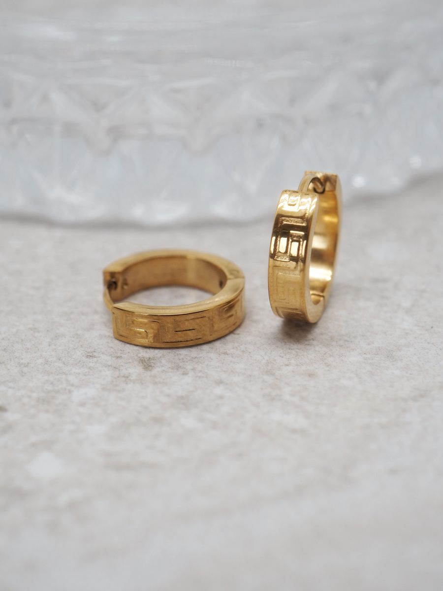 7DAYS øredobber med gresk mønster